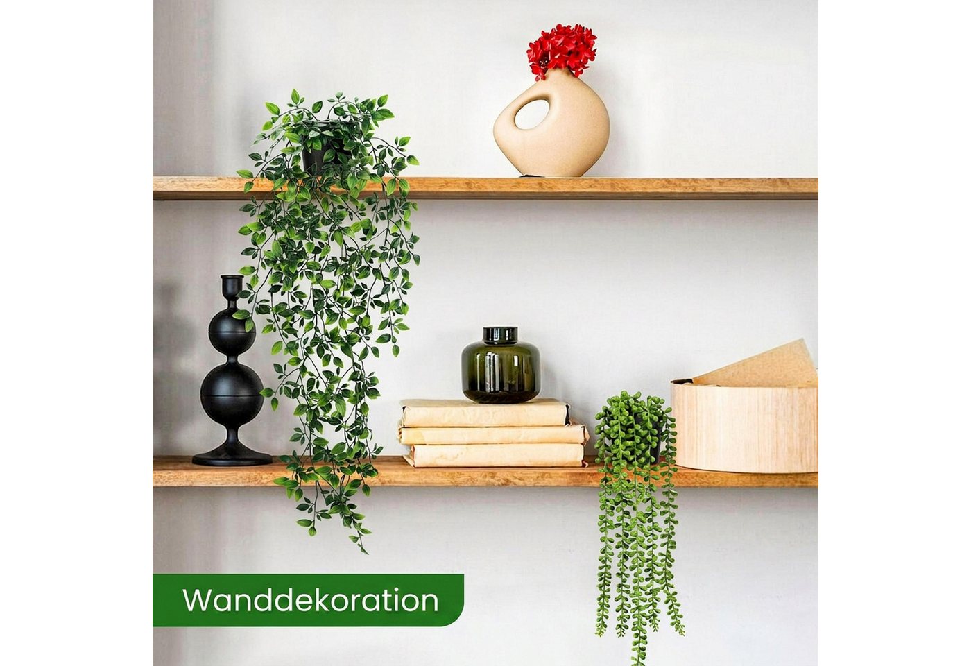 Kunstpflanze 6-teiliges Set künstlicher Eukalyptus-Hängeranken, Diwzbyn, – Künstliche Hängepflanzen im Topf Bild 4