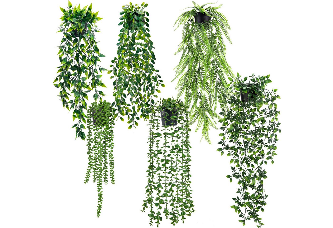 Kunstpflanze 6-teiliges Set künstlicher Eukalyptus-Hängeranken, Diwzbyn, – Künstliche Hängepflanzen im Topf Bild 5