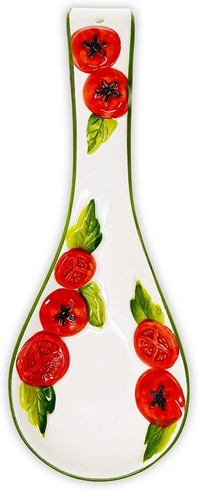 Lashuma Kochlöffelhalter Tomate, (1-tlg., 28 cm), Keramik Löffelhalter mit Tomaten Relief Dekor Bild 5