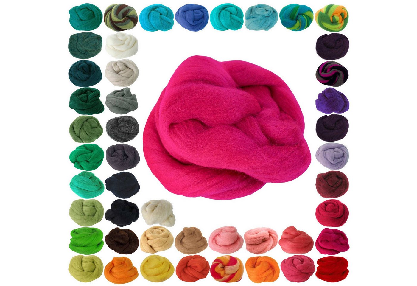 maDDma 25g Filzwolle / Märchenwolle, Nass- u. Trockenfilzen, Farbwahl Bastelgarn, neonpink Bild 2
