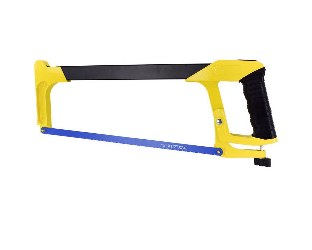 Benson Tools Handsäge verstellbare Profi Metallsäge in Gelb / Schwarz mit 300 mm Blatt (1-St), gummierter Griff