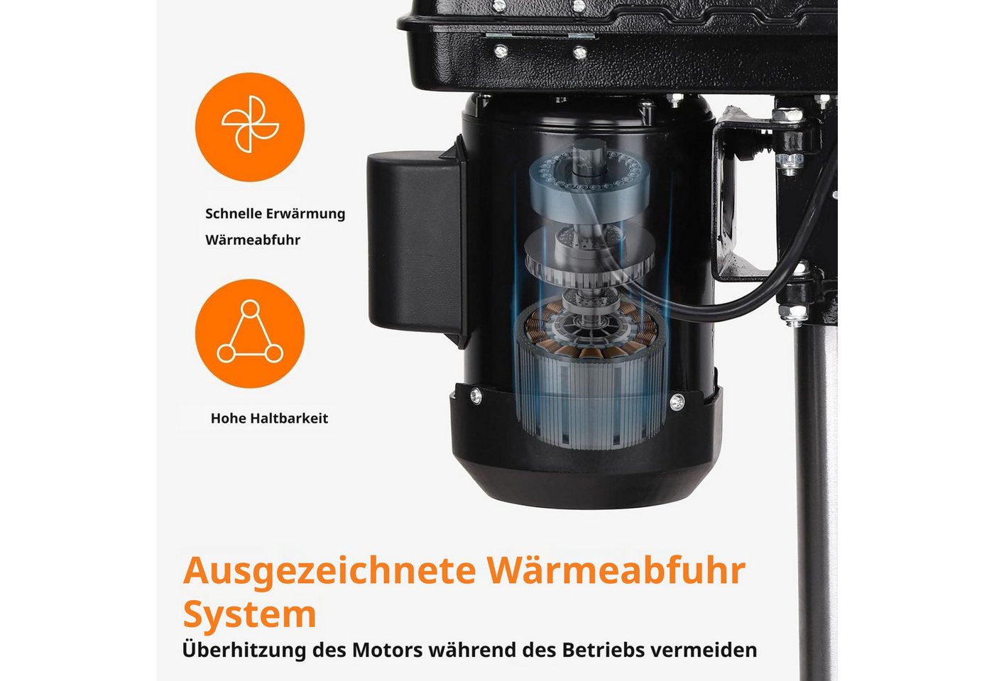 GarveeMore Tischbohrmaschine 5 Geschwindigkeiten, präzises Bohren, für Holz und Metall, standfest, 120 V, max. 3100 U/min, 2,5A, 60 Hz, 32×20×59 cm Bild 2