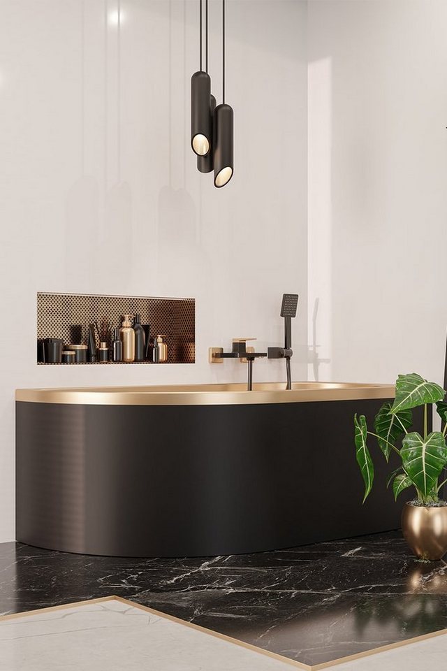 KOLMAN Wannenarmatur MIDNIGHT Badewannenarmatur Wasserhahn für Badezimmer in Schwarz Bild 3