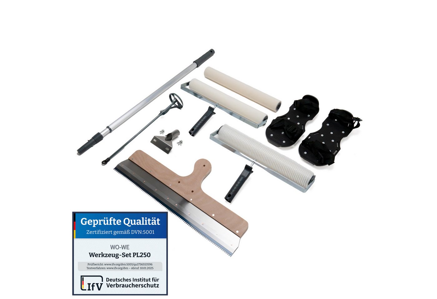 WO-WE Malerset Epoxidharz Bodenbeschichtung Werkzeug Set Ausgleichsmasse Kit PL250, (Set), 7-teilig, Epoxidharz Bodenbeschichtung Werkzeug Set Bild 3