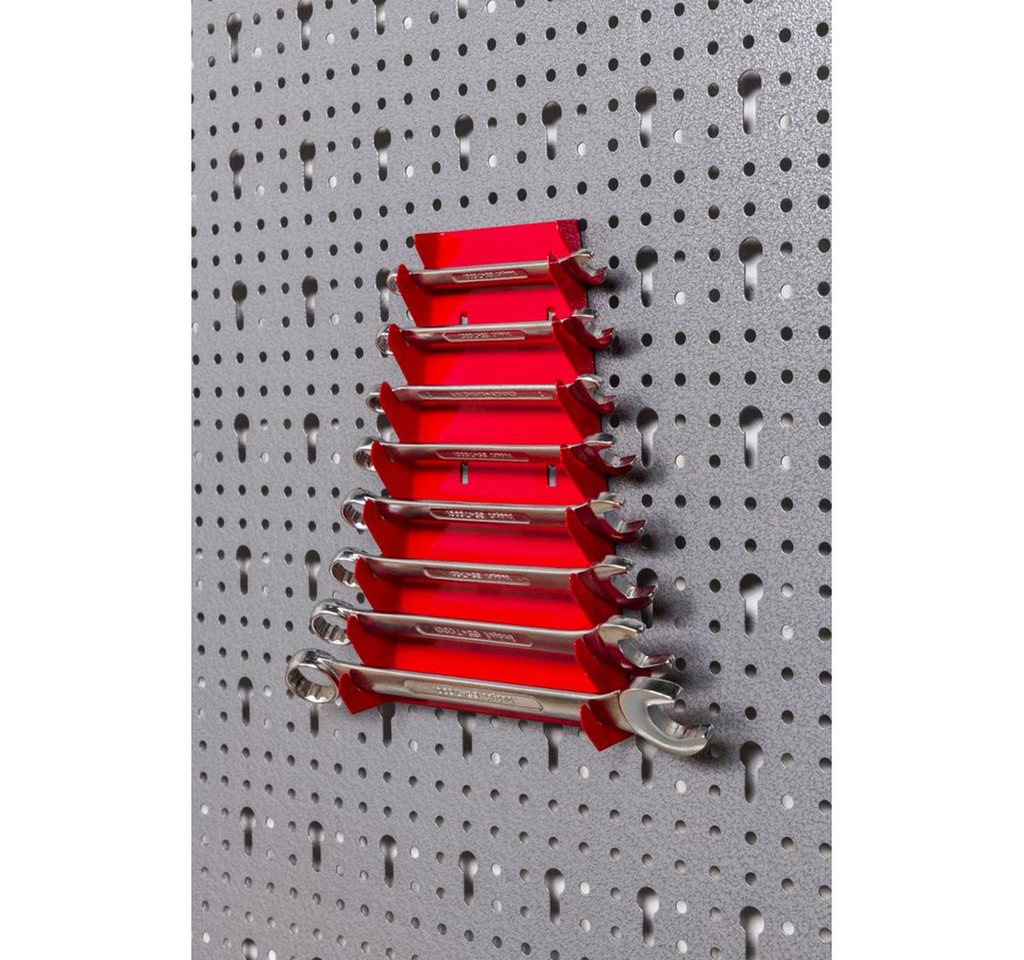 Kreher Lochwand Set: 2 x Werkzeuglochwand aus Metall mit 14tlg. Hakenset, 120 x 60 cm
