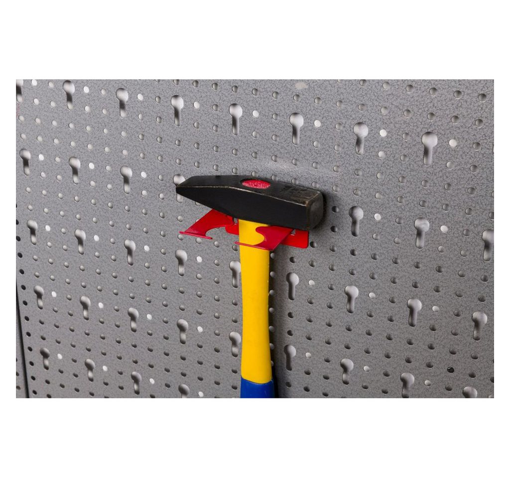 Kreher Lochwand Set: 2 x Werkzeuglochwand aus Metall mit 14tlg. Hakenset, 120 x 60 cm Bild 3