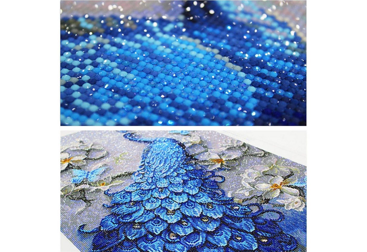 Trayosin Malen nach Zahlen 5D Diamond Painting Set Pfau XXL Full Drill Wanddekoration 90x40cm Bild 4