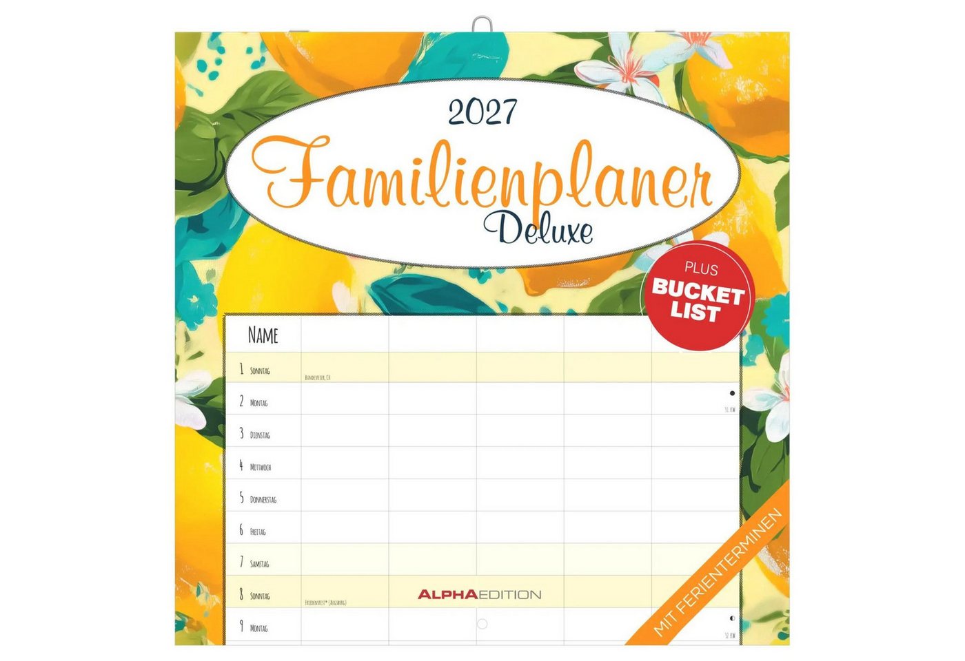 Wandkalender Familienplaner Deluxe 2027