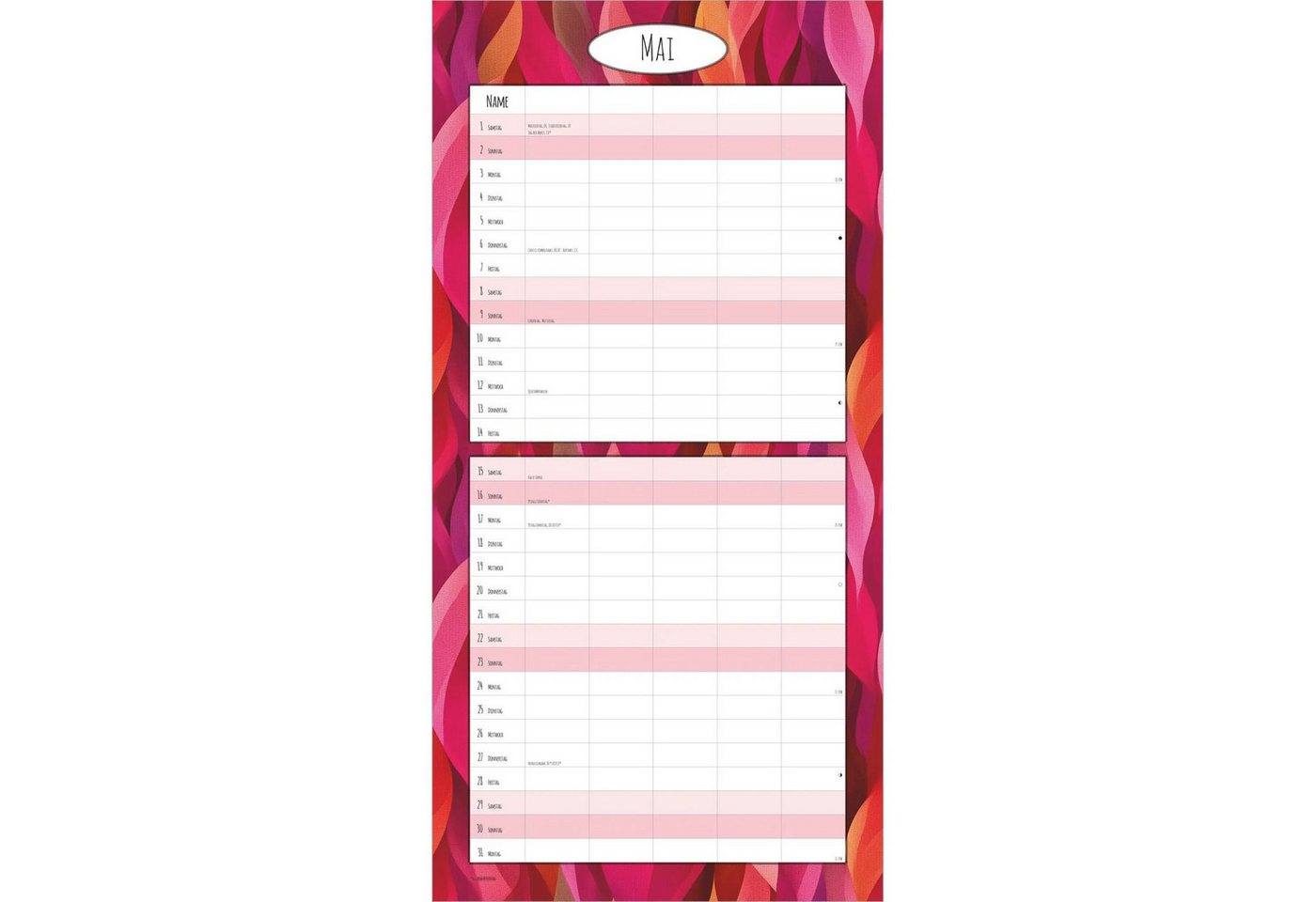 Wandkalender Familienplaner Deluxe 2027 Bild 5