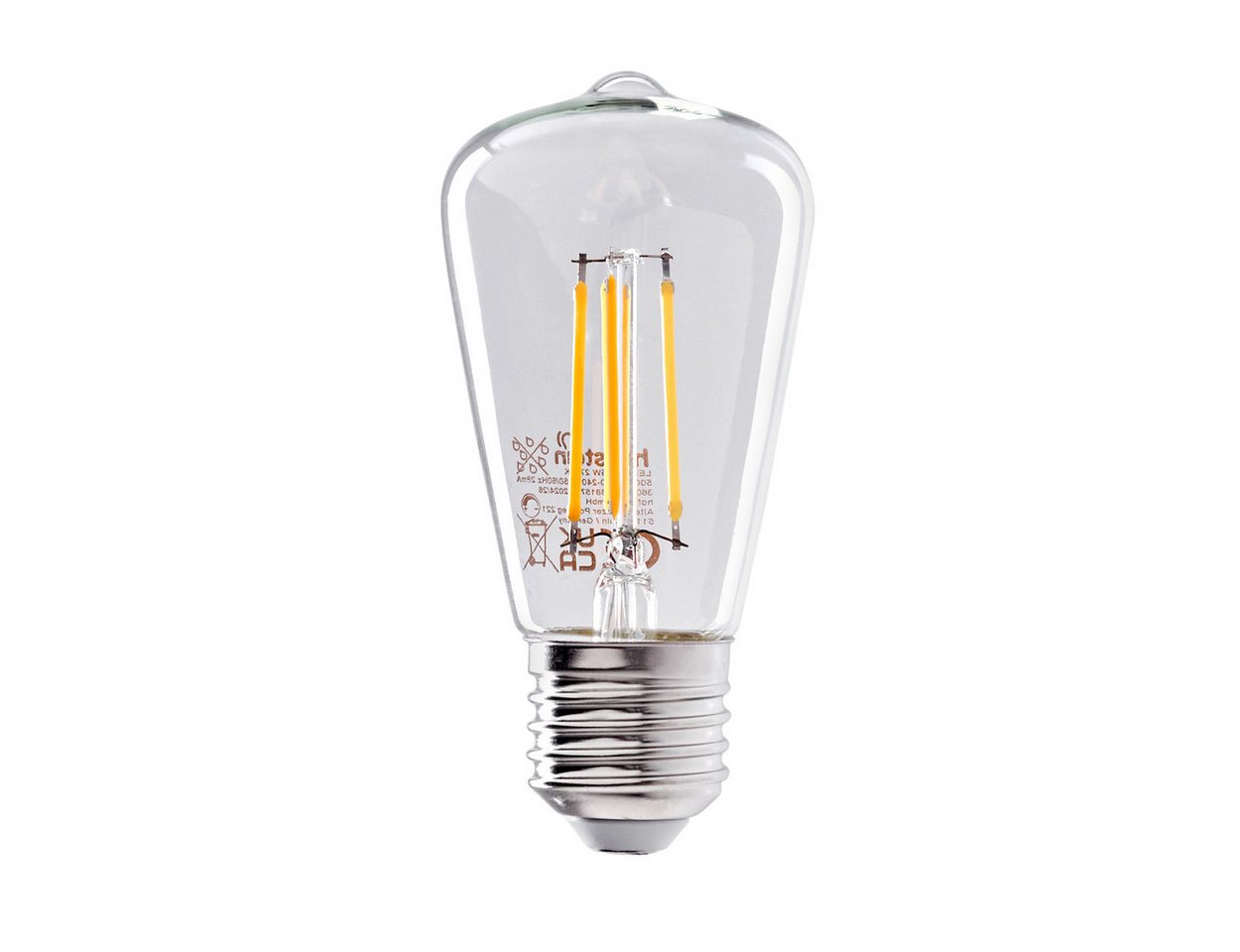 hofstein LED-Leuchtmittel 6er Set Glühbirne Warmweiß 5 Watt 500 Lumen, E27, 2700 Kelvin, Filament