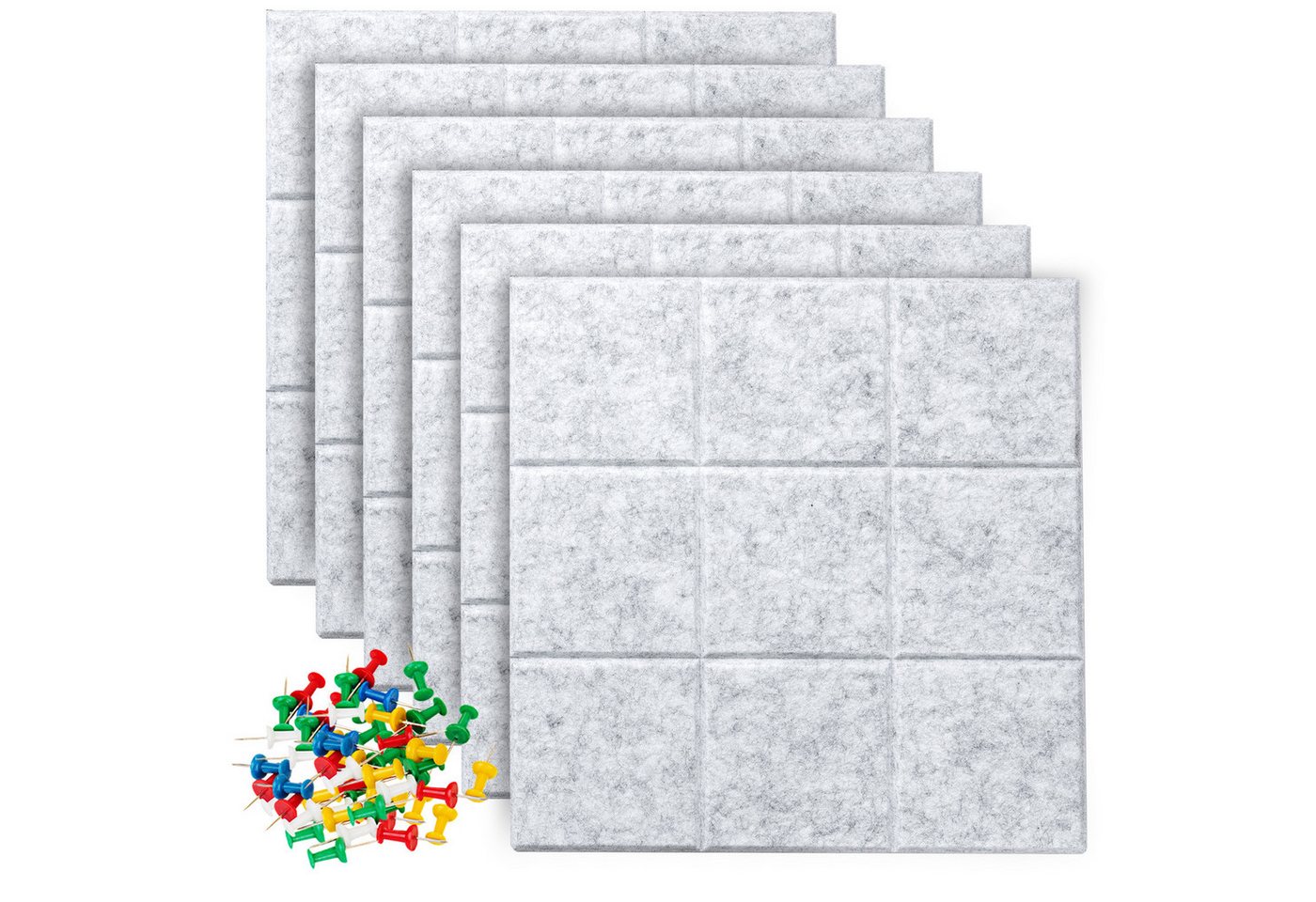 Youyijia Bastelfilz 6 Stück Filz Pinnwand mit 30 Pinnnadeln Selbstklebende Filzboard