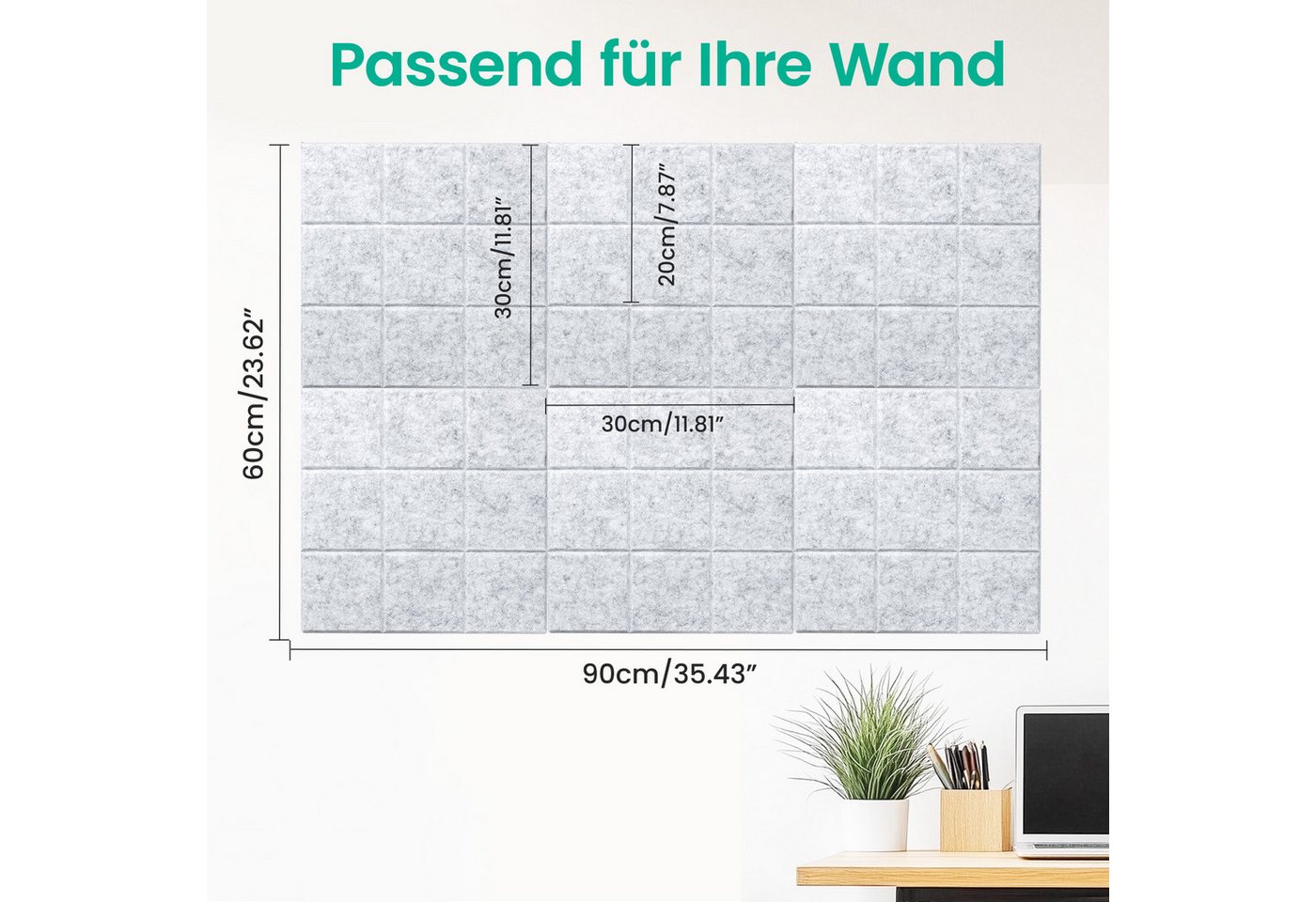 Youyijia Bastelfilz 6 Stück Filz Pinnwand mit 30 Pinnnadeln Selbstklebende Filzboard Bild 2