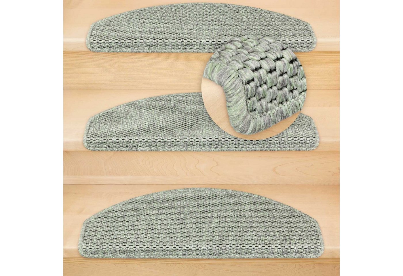 Metzker® Stufenmatte Stufenmatten Göteborg Halbrund, halbrund, Höhe: 8 mm, 18 Stück - Lindgrün Bild 4