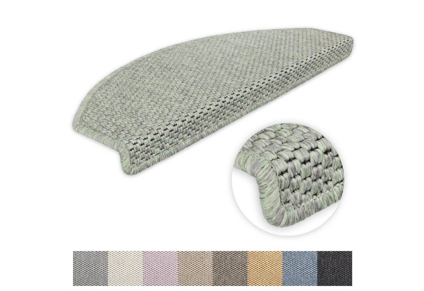 Metzker® Stufenmatte Stufenmatten Göteborg Halbrund, halbrund, Höhe: 8 mm, 18 Stück - Lindgrün Bild 5