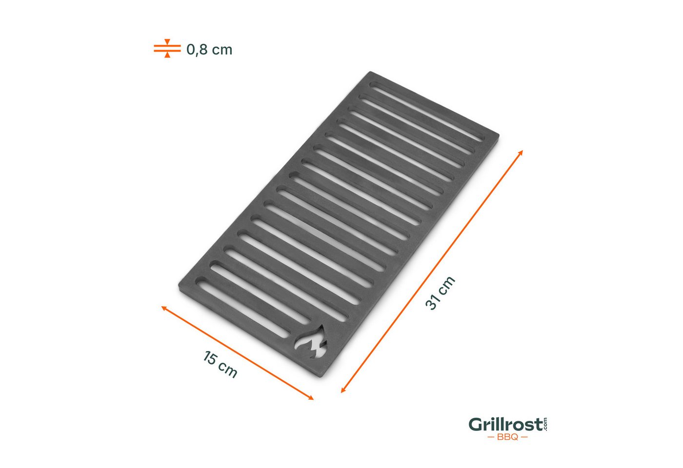 Grillrost.com BBQ Grillrost BBQ Ofenrost Stahl 15x31cm, Made in Germany Bild 5
