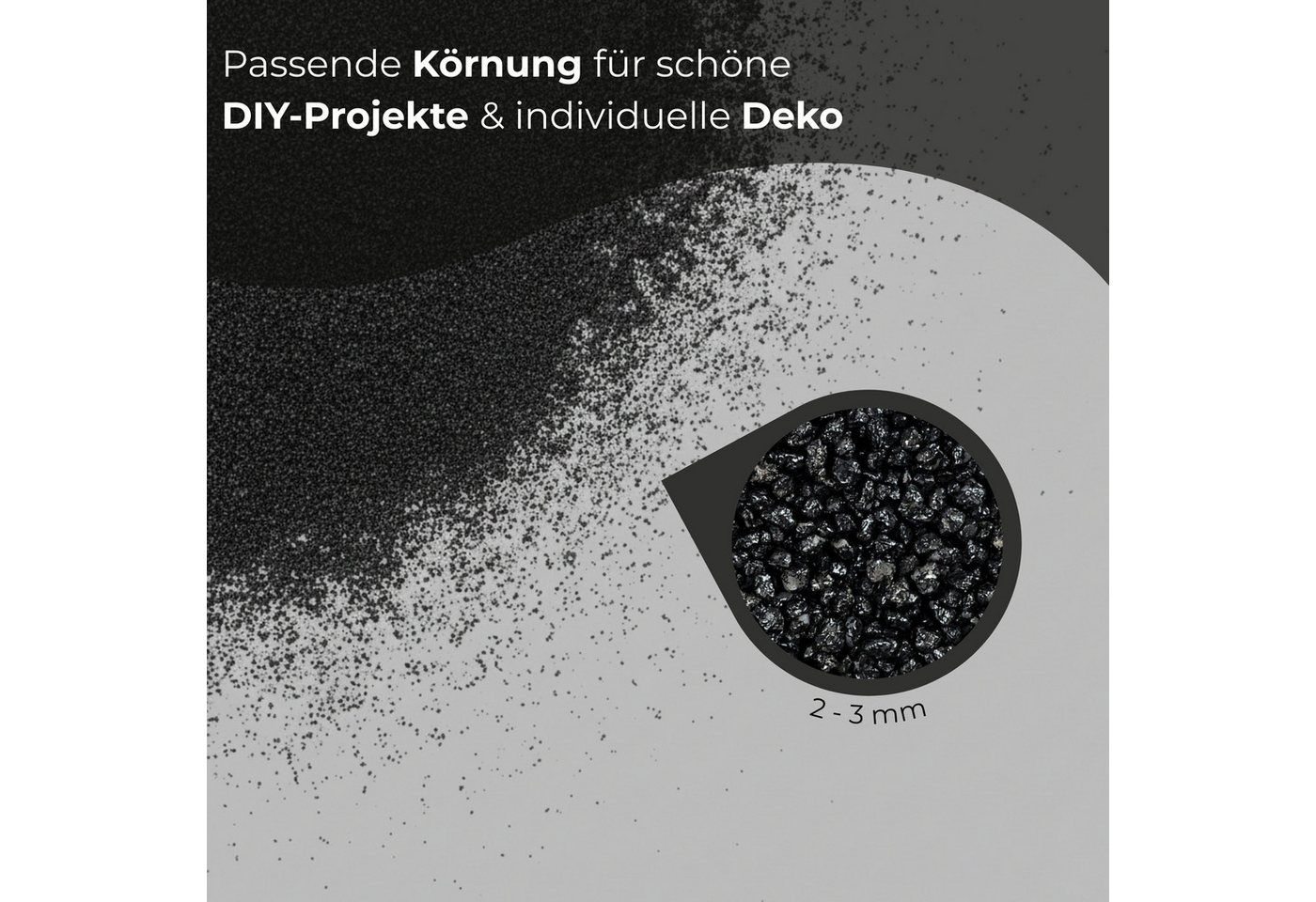 matches21 HOME & HOBBY Deko-Granulate Deko-Granulat 5 KG schwarz Ø 2-3 mm Vasen Glas-Füllung Streudeko, (1 St), Kleine bunte Deko-Steine als Tischdeko Hochzeitsdeko