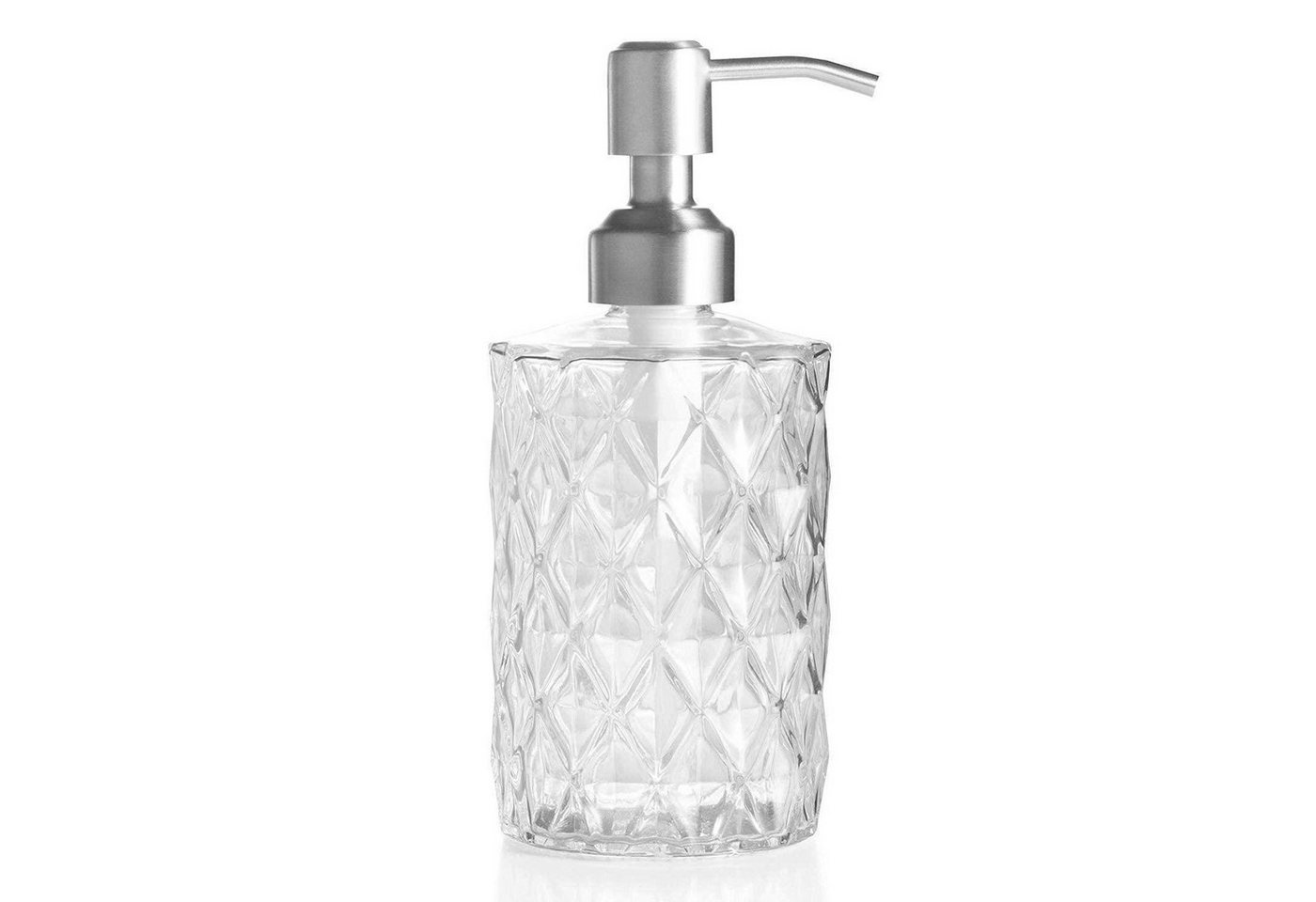LuxusKollektion Seifenspender Glas Seifenspender 340ml Transparent Edelstahlpumpe Bild 2