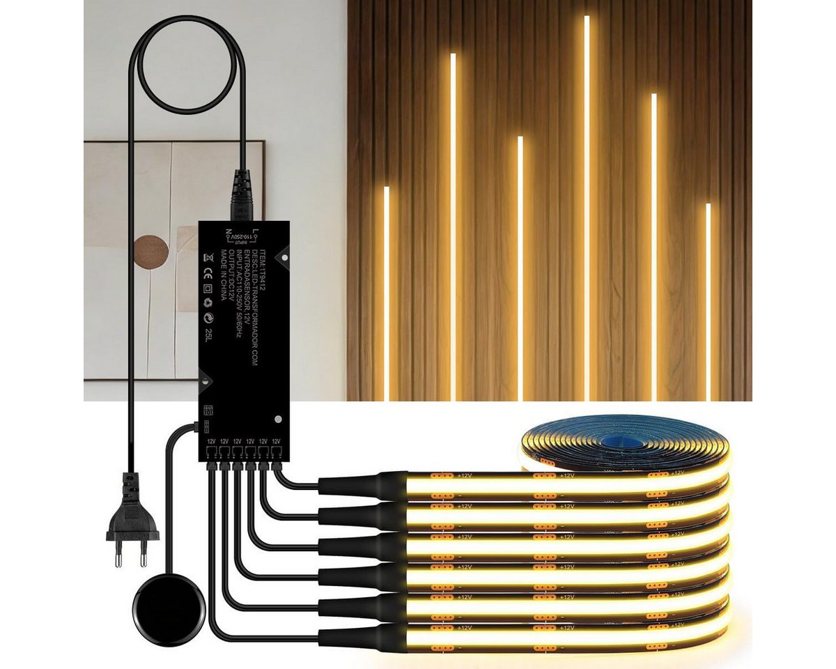 Athlix LED-Streifen Dimmbares COB-LED-Streifen-Set Warmweiß, Schnittmarkierungen, Stufenlose Dimmfunktion Bild 3
