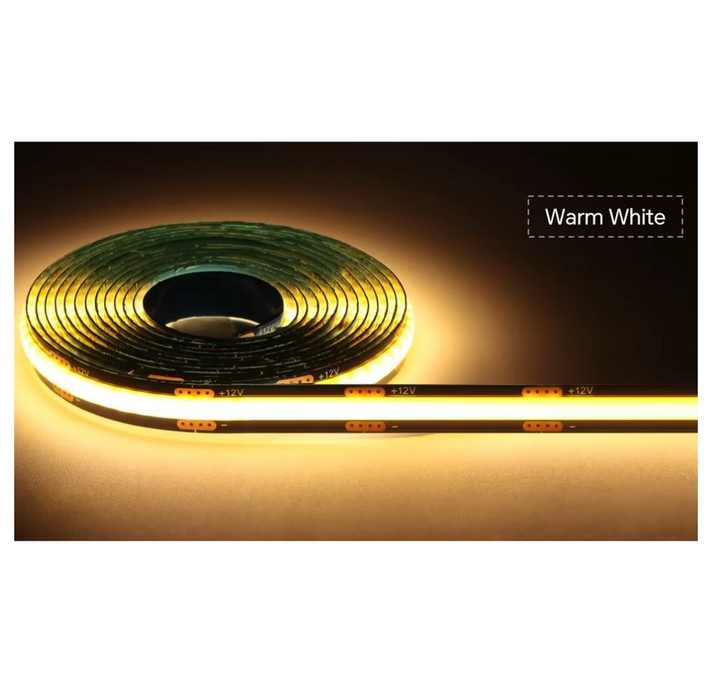 Athlix LED-Streifen Dimmbares COB-LED-Streifen-Set Warmweiß, Schnittmarkierungen, Stufenlose Dimmfunktion Bild 5