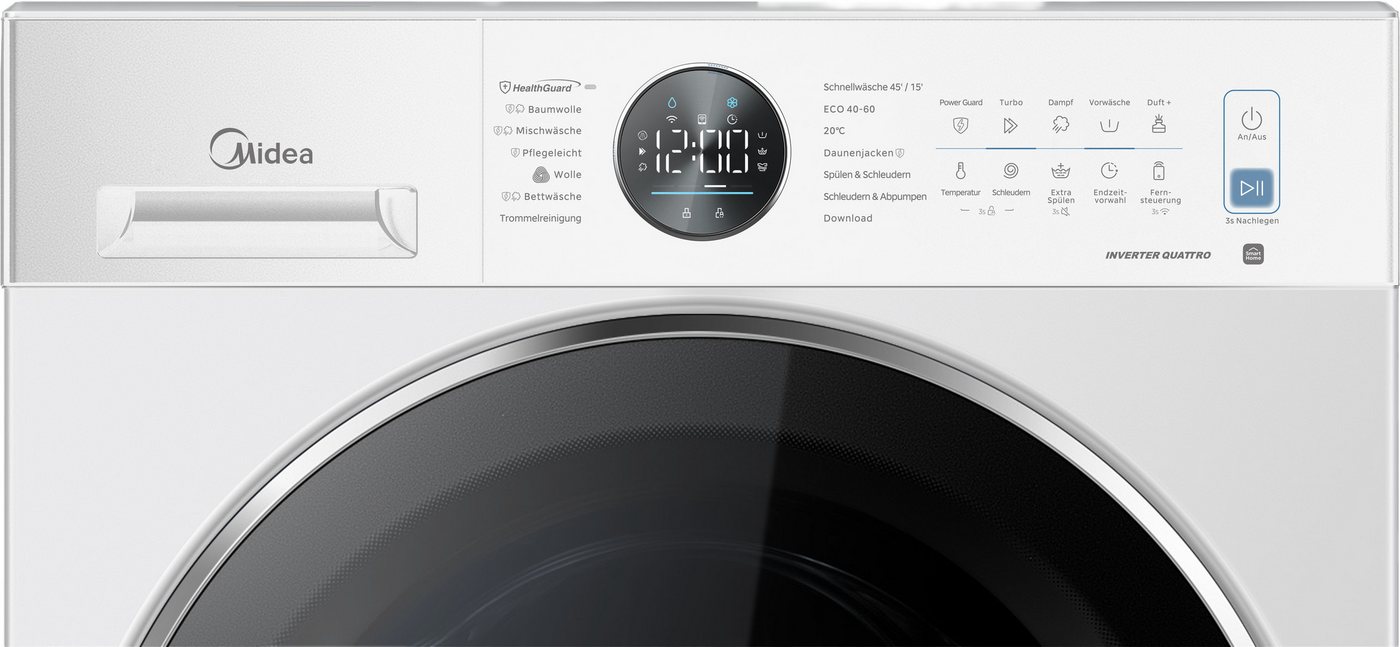 Midea Waschmaschine MF205 MF25EW100WBA30, 10 kg, 1350 U/min Bild 2