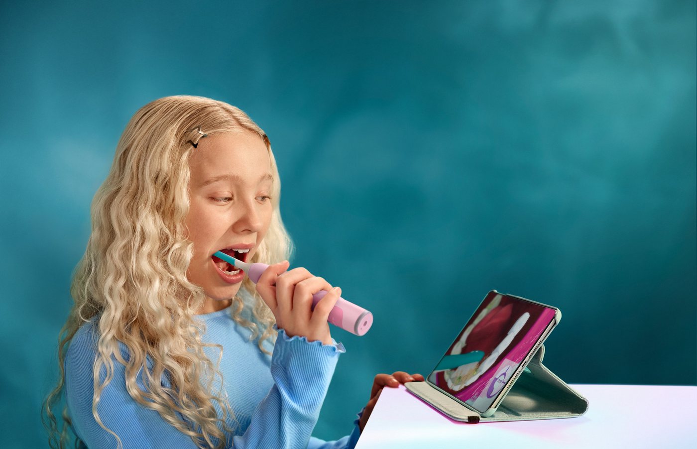 Philips Sonicare Elektrische Zahnbürste For Kids Smart HX6600, Aufsteckbürsten: 2 St., mit App-Anbindung, 2 Putzprogrammen und 21 Tagen Akkulaufzeit