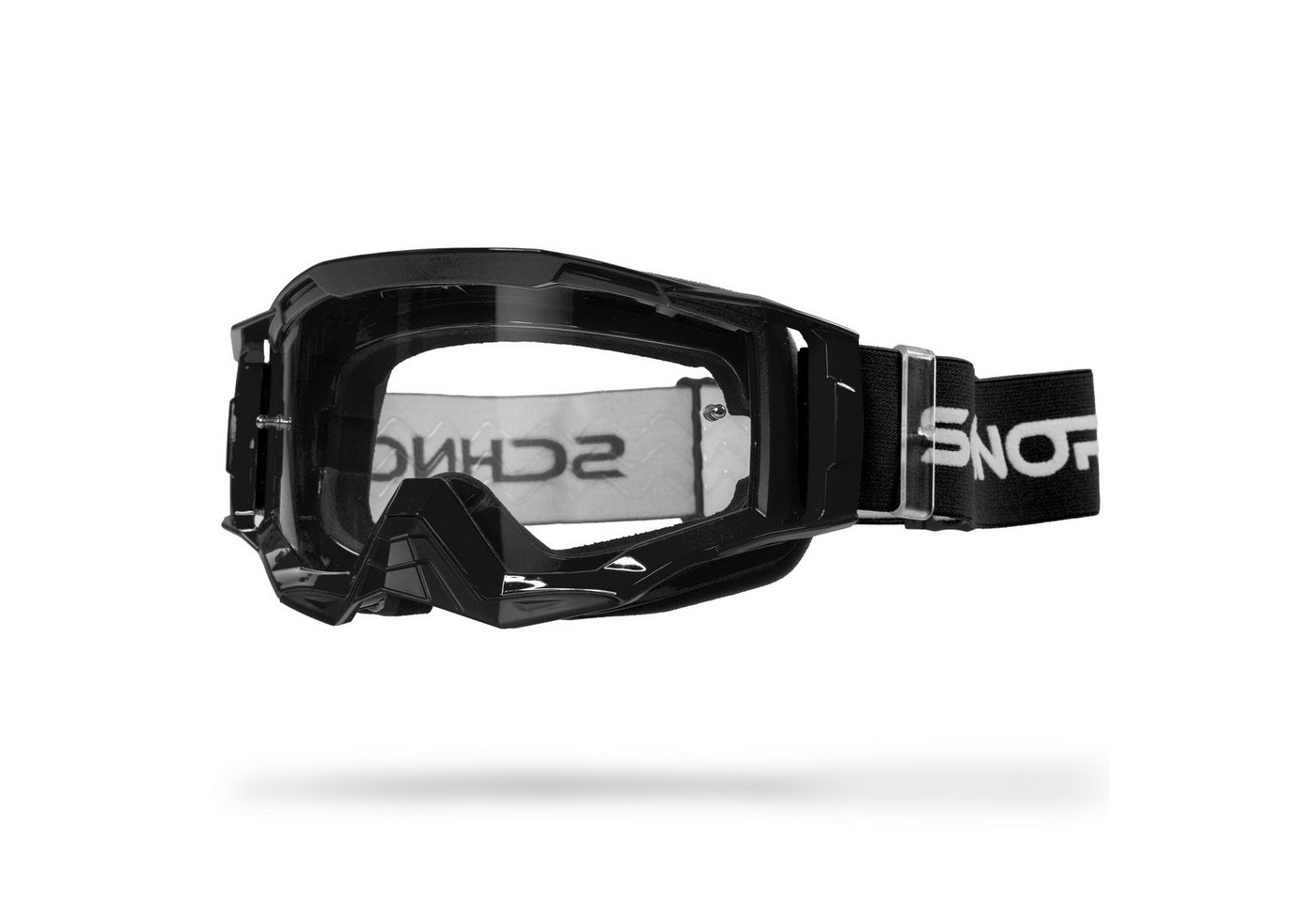 SCHNORR Sportbrille Schnorr MX Neo Motocross Brille Schwarz, Anti-Fog & Tear-Off, (1-St), Tear-Off & Roll-Off kompatibel