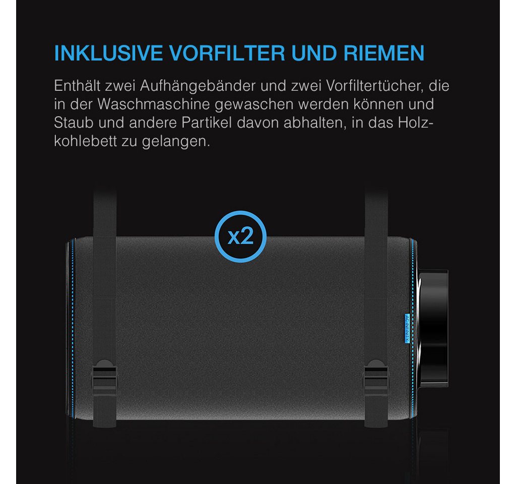 AC INFINITY Aktivkohlefilter AC Infinity Aktivkohlefilter XL mit australischer Aktivkohle, 150 mm XL Anschluss und 883 m³/h Bild 2