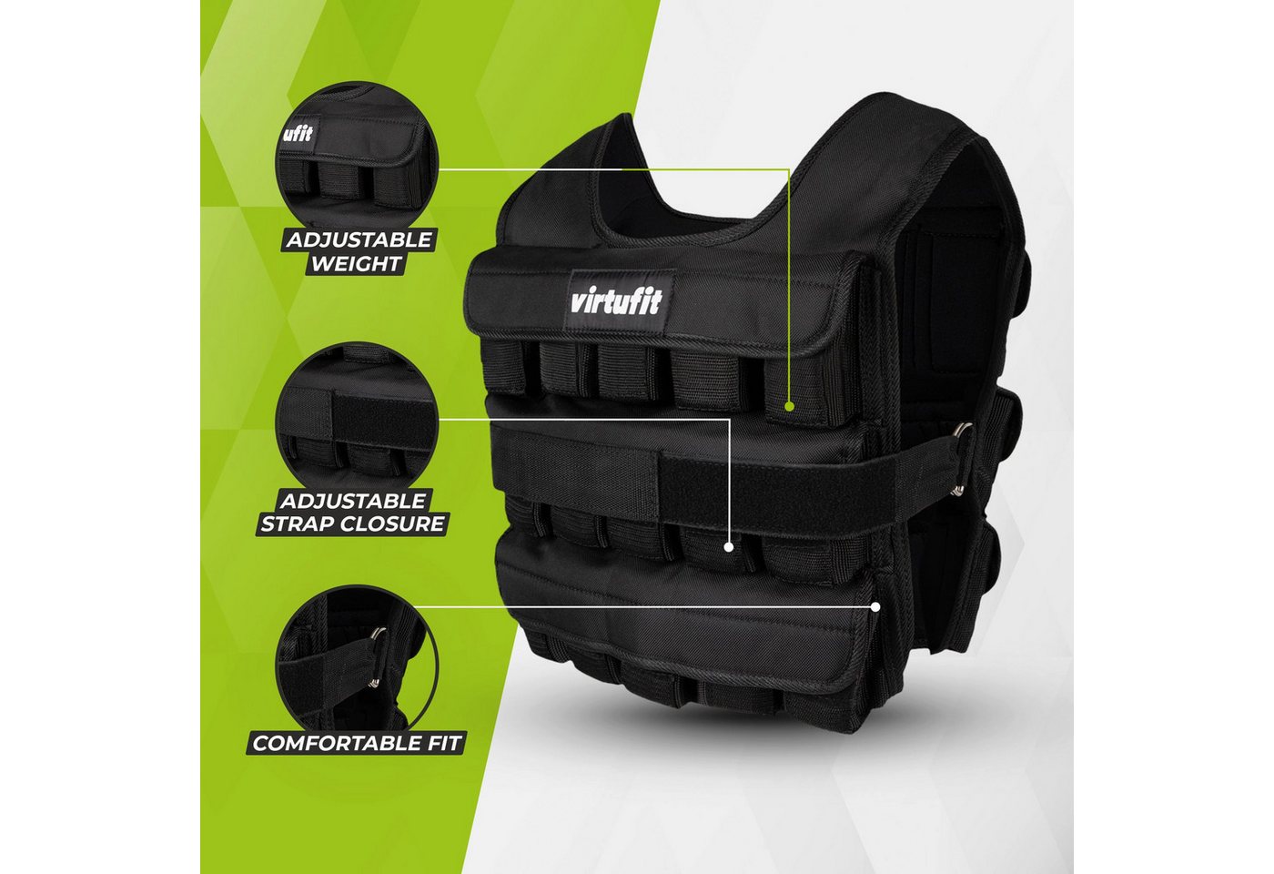 VirtuFit Gewichtsweste VirtuFit Verstellbares Gewichtsvest Pro 1-30 kg Bild 5