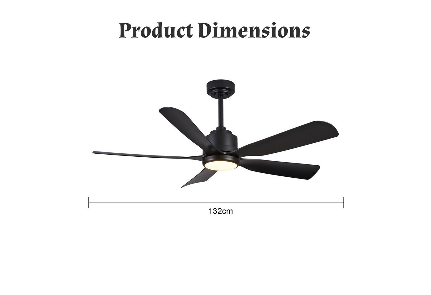 BBWL Deckenventilator mit Fernsteuerung leise 6 Stufen Umkehrfunktion dimmbar, App Steuerung,Timer Nachtlicht Bild 4
