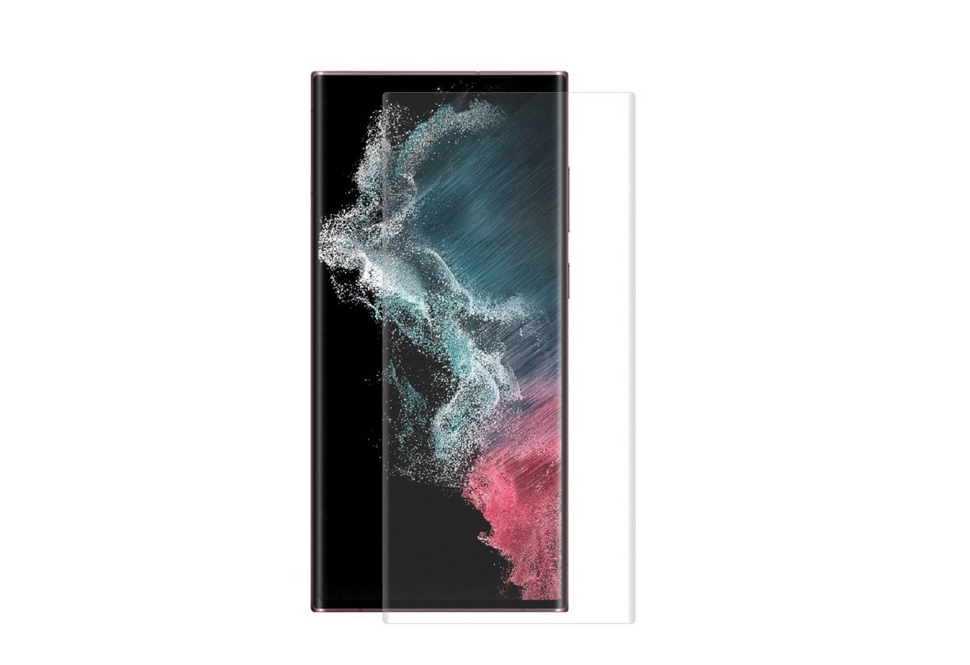 Protectorking Schutzfolie 2x 9H Nano-Glass für Samsung Galaxy S22 Ultra FULL CURVED 3D KLAR, (2-Stück), Flexibler Displayschutz, Panzerglas, Schutzglas, Schutzfolie 3D-KLAR