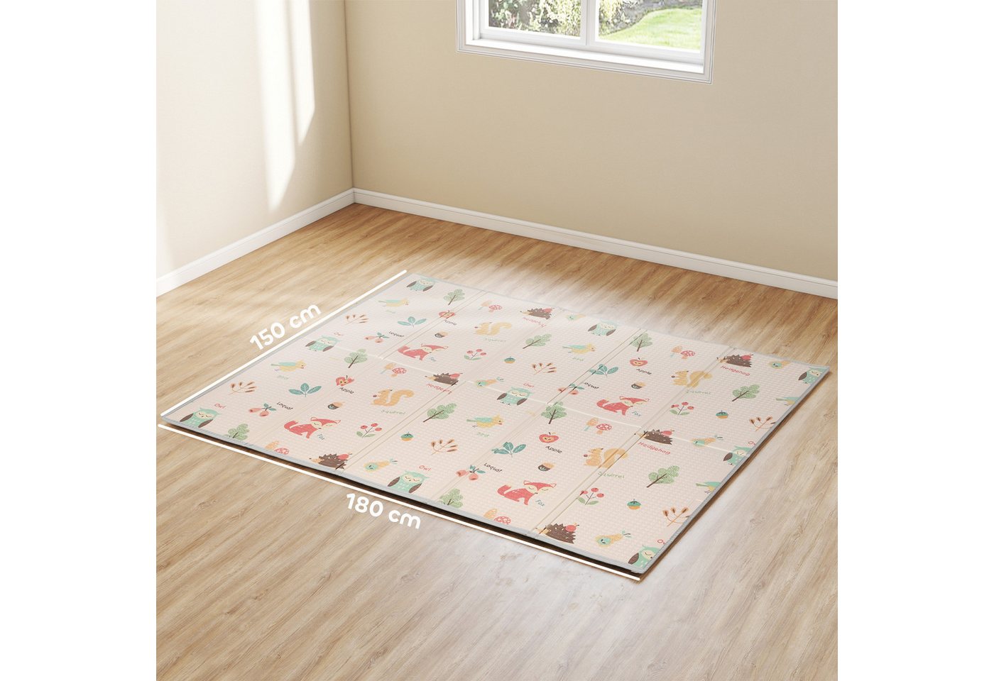 AIYAPLAY Spielmatte Wasserdicht Rutschfest Tragbare Krabbelmatte (Set, 1-St., 1x Baby-Spielmatte), Doppelseitig, faltbar, wasserabweisend Bild 4