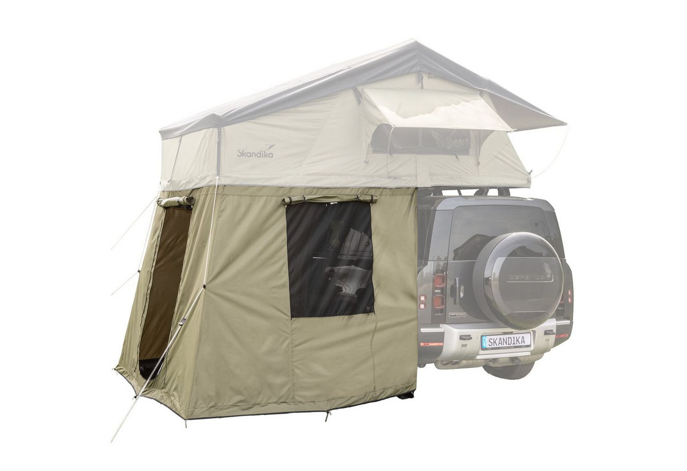 Skandika Dachzelt Freeland 4, Autodachzelt für 2-4 Personen, Vorzelt für Autozelt, (Zeltboden wannenförmig, abtrennbar (mit Rundum-Reißverschluss), Softcover, wasserfest 2500 mm, Eingang und Fenster mit Moskitonetz Bild 4