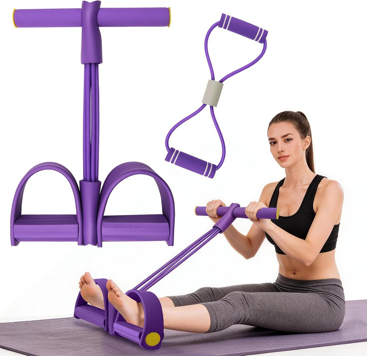 FELIXLEO Multitrainer Bauchtrainer Sit-Up Expander, 6 Tubes, 8-förmige Widerstandsbänder, (1-St) Bild 2