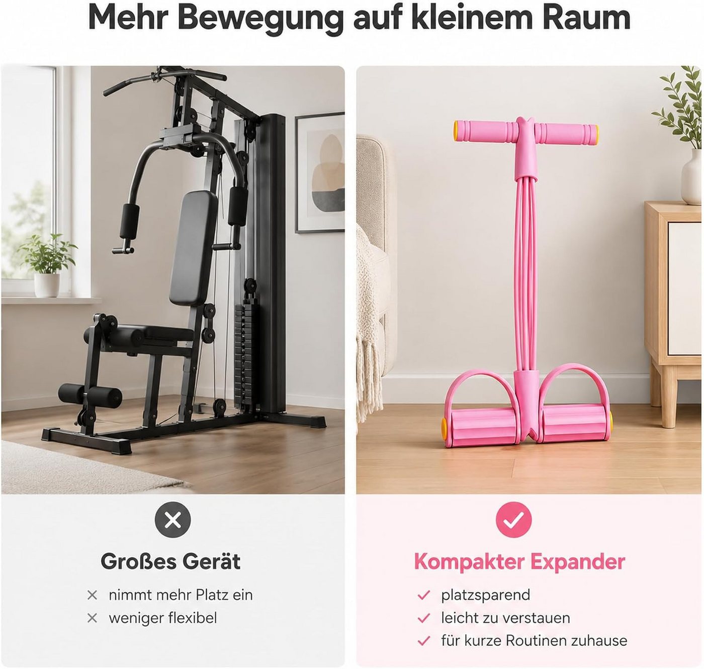 FELIXLEO Multitrainer Bauchtrainer mit Pedal-Widerstandsband, 6 Röhren, (1-St)