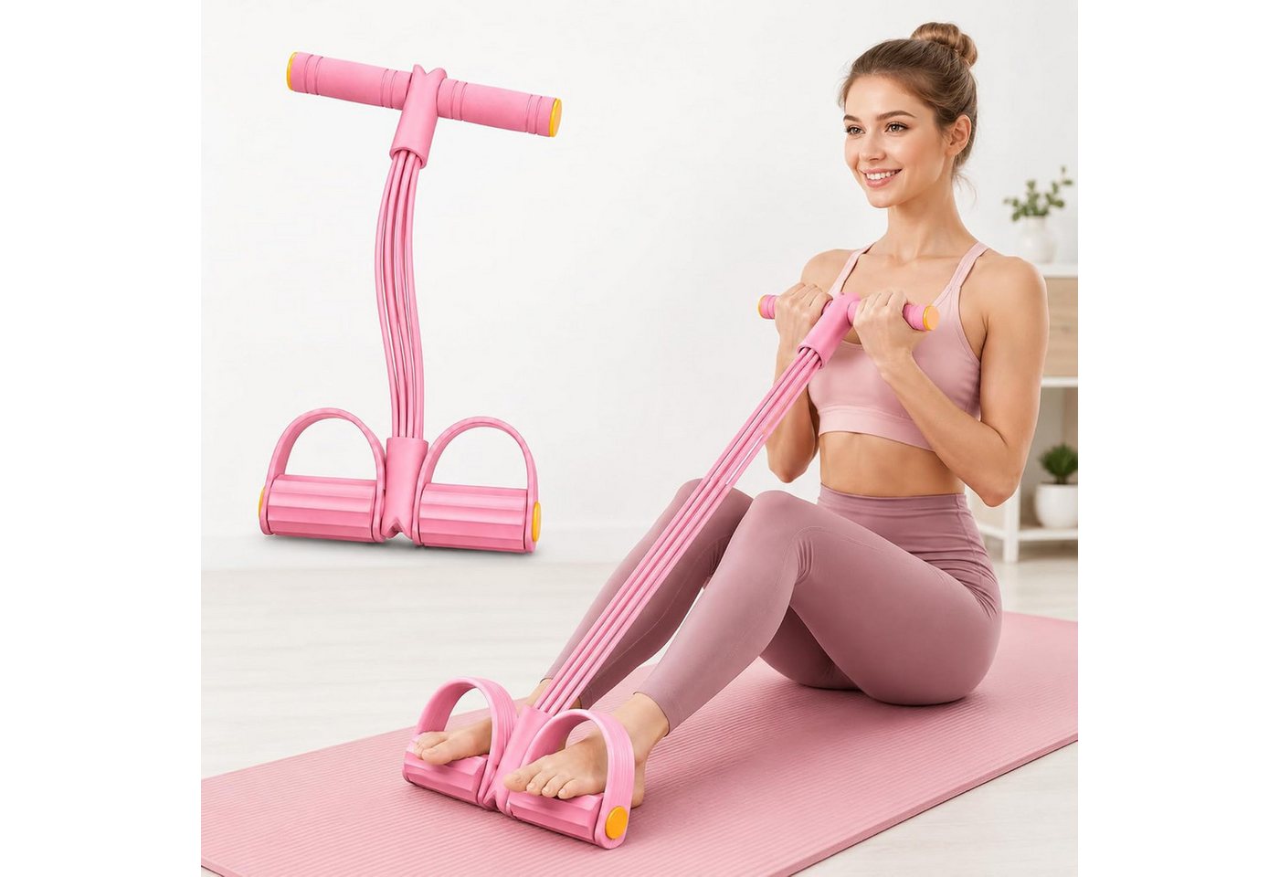 FELIXLEO Multitrainer Bauchtrainer mit Pedal-Widerstandsband, 6 Röhren, (1-St) Bild 3