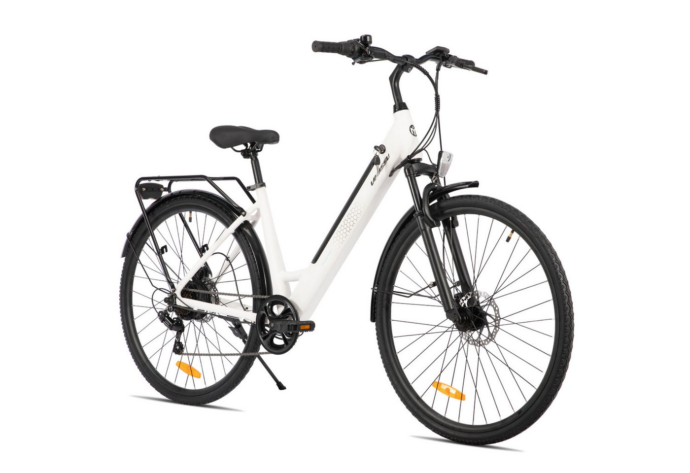 HILAND E-Bike 28 Zoll Stadt E-Bike Tiefeinsteiger 250W 7-Gang Bremse Gepäckträger, Heckmotor Bild 3