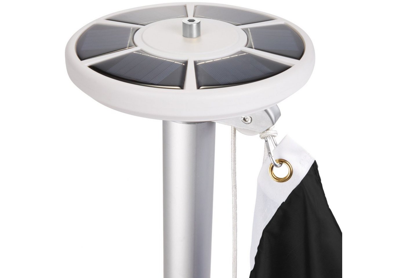 BRUBAKER Fahnenmast All-in-One Flaggenmast Set + Solar Fahnenmastlicht, (1-St., mit Bodenhülse + Deutschlandfahne + Solarlampe mit 26 LEDs), Aluminium Fahnenmast inkl. Deutschland Flagge und Solar-Energie Licht Bild 5