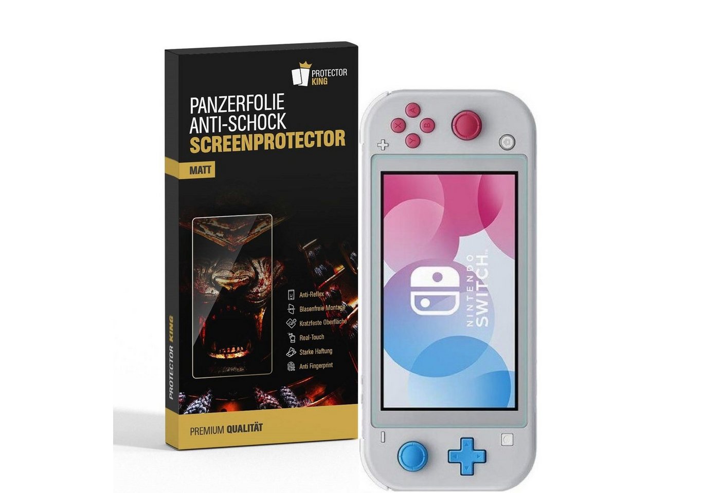 Protectorking Schutzfolie 1x Panzerfolie für Nintendo Switch Lite Displayschutz Schutzfolie, (1-Stück), ENTSPIEGELT