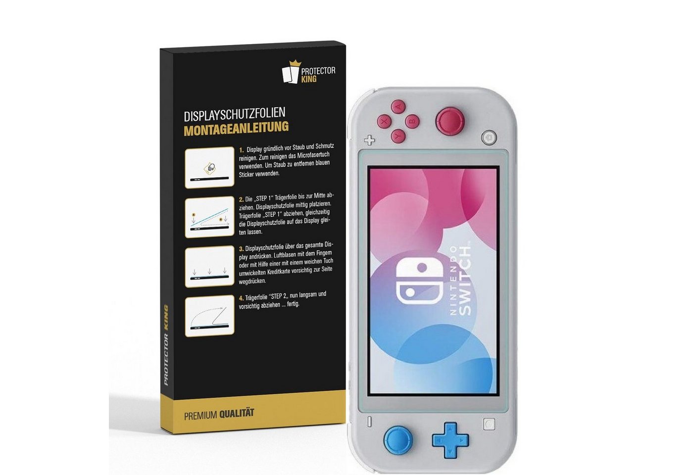 Protectorking Schutzfolie 1x Panzerfolie für Nintendo Switch Lite Displayschutz Schutzfolie, (1-Stück), ENTSPIEGELT Bild 3