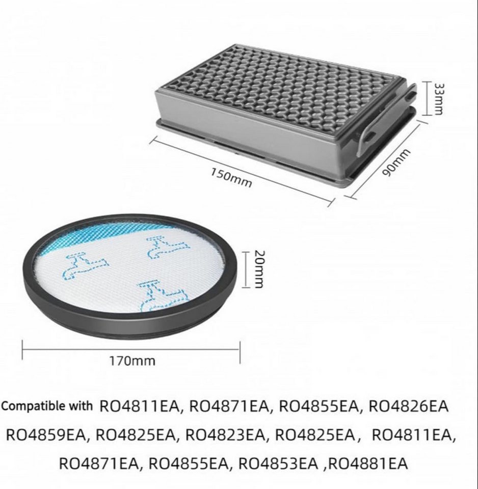 FELIXLEO Filter-Set Staubsauger Ersatzteile Filterset für RO4825EA Compact Power XXL Bild 2