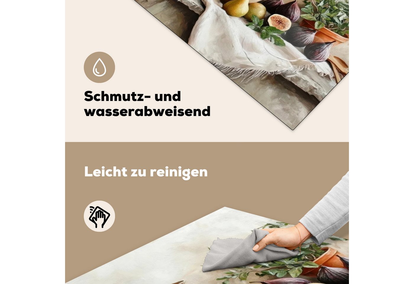 MuchoWow Herd-Abdeckplatte Obst - Kräuter - Ländlich, Vinyl, (1 tlg), Cerankochfeld Abdeckung, Herd Abdeckplatten Vinyl, 58x59 cm Bild 4