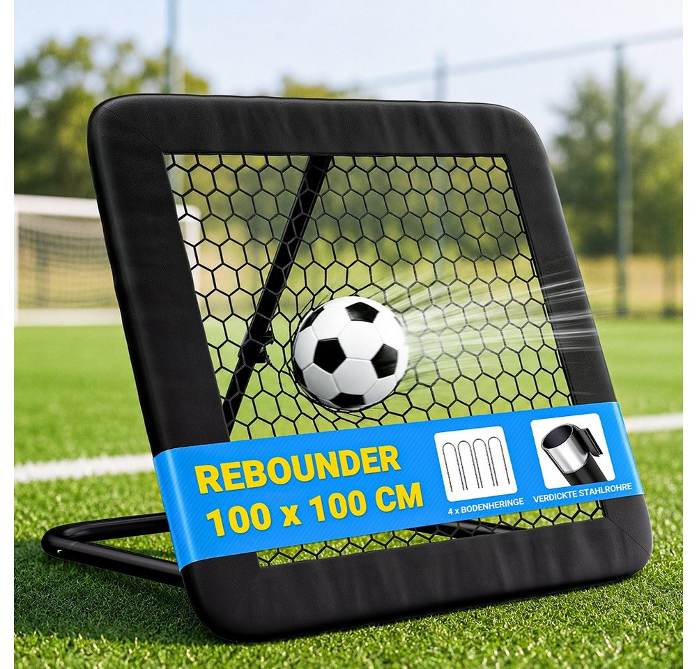Meulbaty Rebounder Fußball Rebounder mit 32 mm Stahlrahmen- Stufenlos Verstellbar, (1-St., klappbares Trainingsnetz), für Schuss, Pass, Ballannahme & Torwarttraining Bild 5