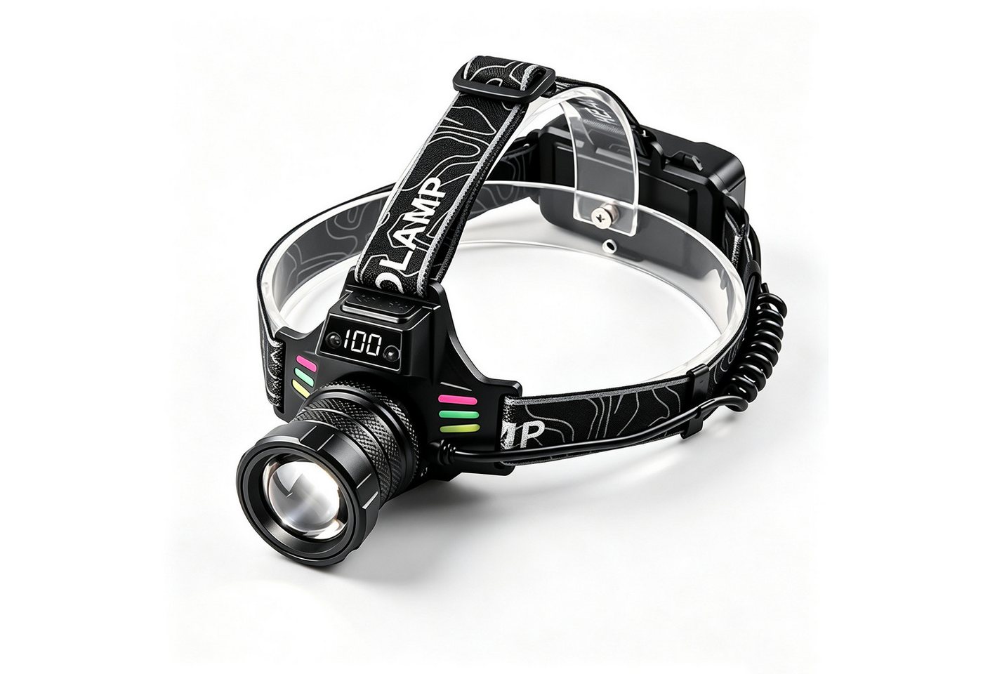 Toomoke LED Stirnlampe LED Stirnlampe Wiederaufladbar Extrem Hell Kopflampe 4 Modi (Stirnlampe mit Gestensteuerung, zoombar, 90° verstellbar), Stirnleuchte für Angeln, Camping, Wandern und Reparaturarbeiten Bild 4