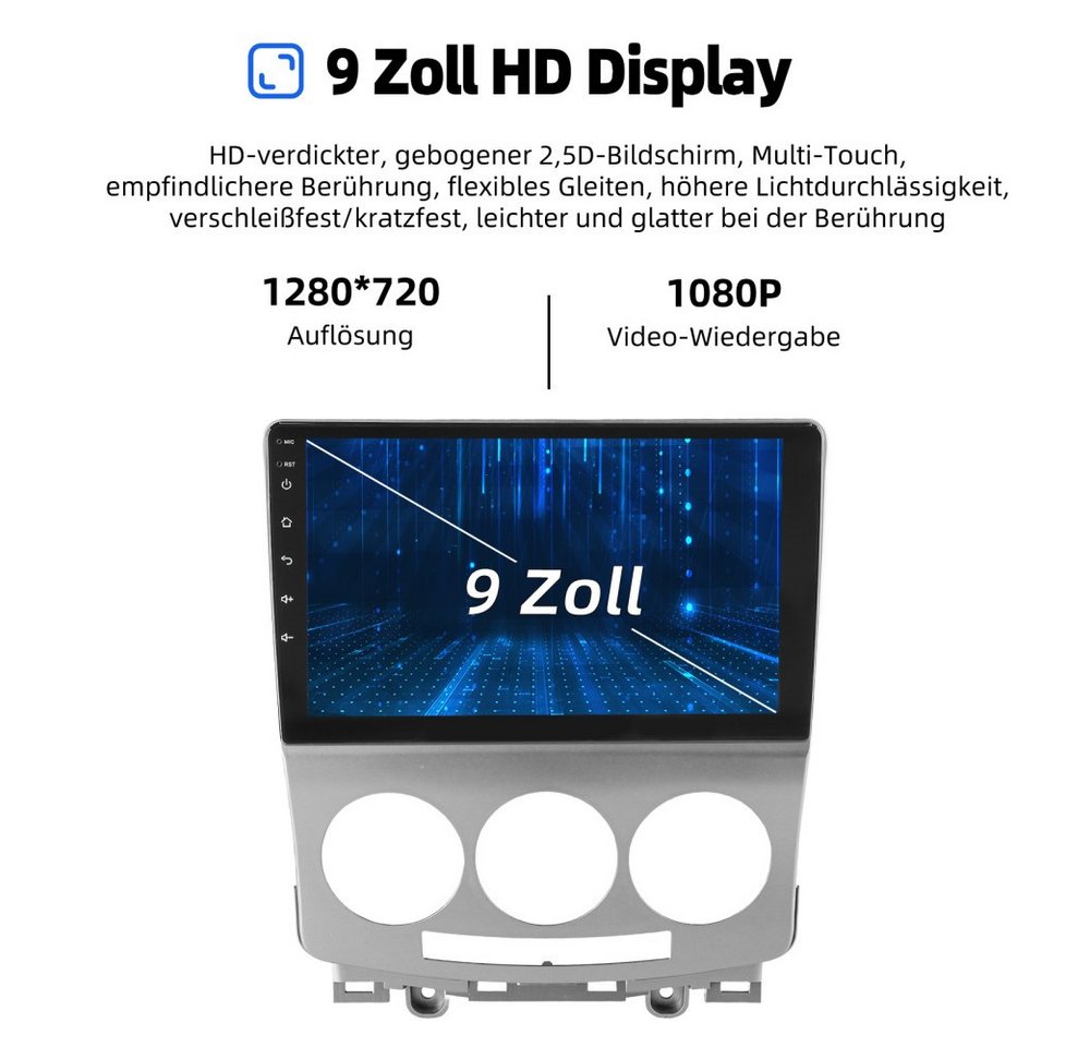 ESSGOO Für Mazda 5 CR19 2005-2010 Carplay NAVI 2DIN Navigationsgeräte Autoradio (RDS, Digitalradio (DAB), FM, AM, Apple Carplay Android Bluetooth Rückfahrkamera(optional) Bild 3