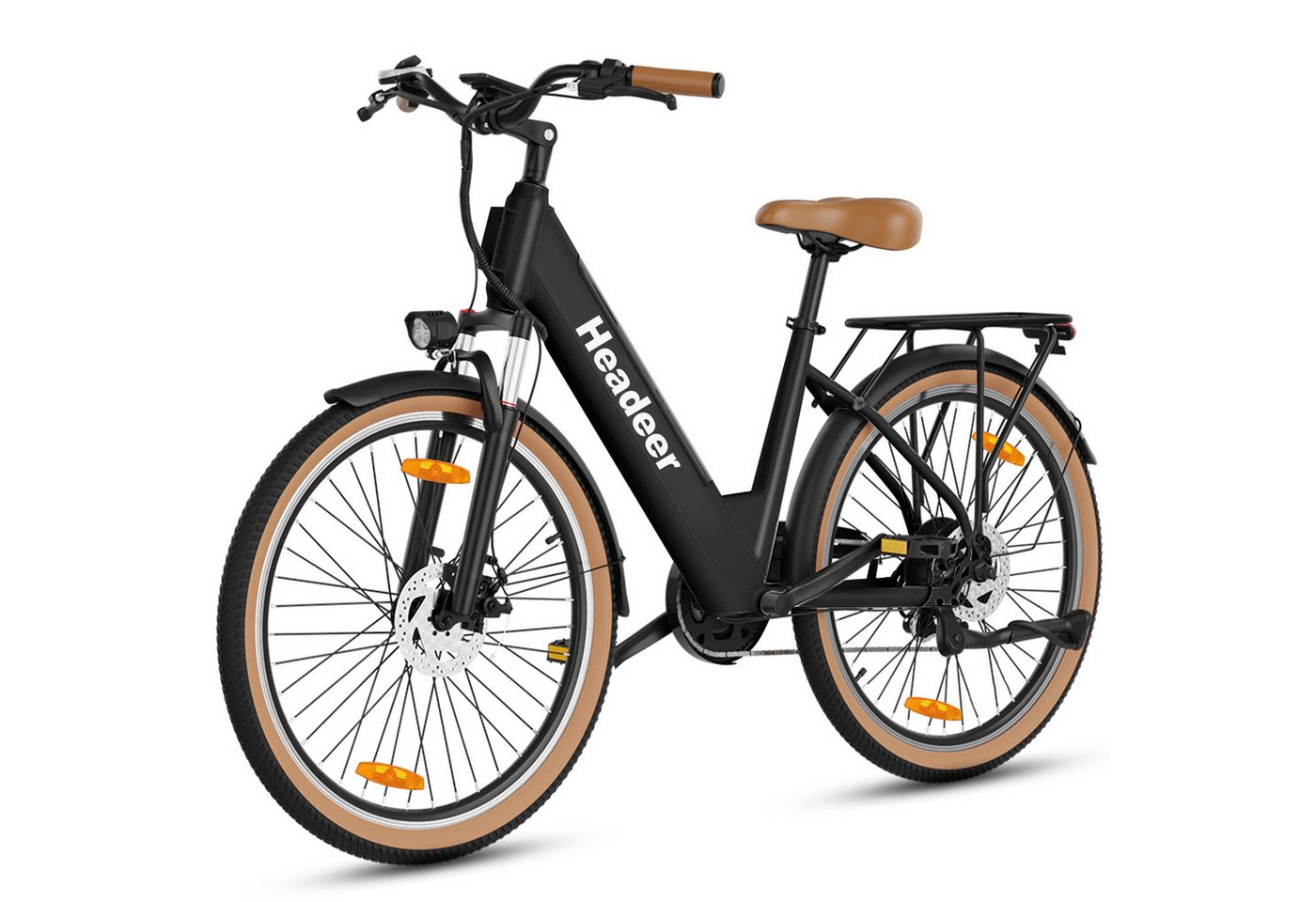 WHEELYOU E-Bike Cityrad Herren u. Damen E-Citybike 26 Zoll 250W 648Wh 120km Tiefeinsteiger, Kettenschaltung, Heckmotor, 648 Wh, (Beleuchtungsset mit Batterieladegerät, Batterieschlüssel, Werkzeug), 52 Nm Heckmotor Shimano 7-Gang Federgabel mech. Scheibenbremse