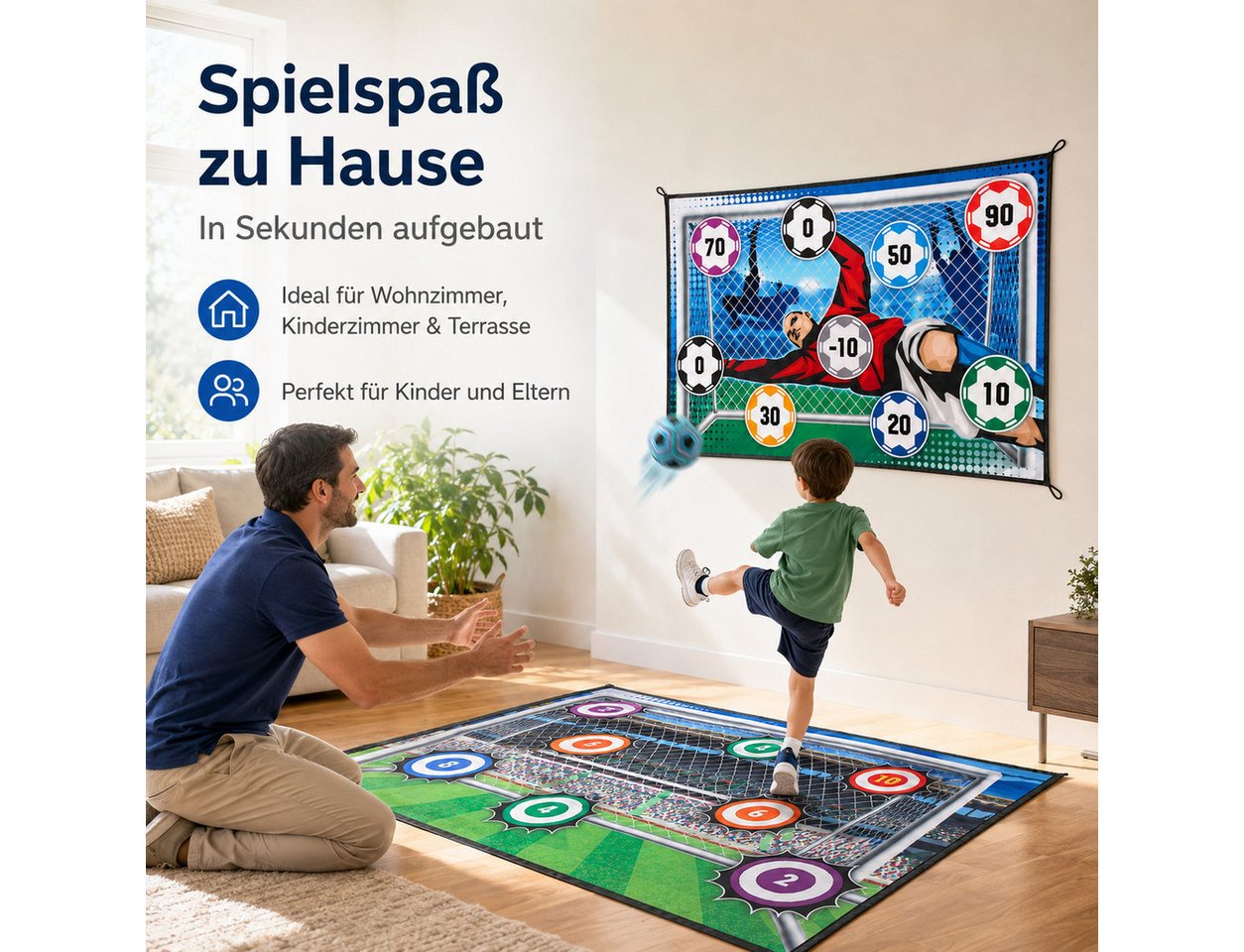 Fyrove Spielball Kinder Fußball, Indoor & Outdoor Fußballspiel Spielzeug (Set, 1-St., Indoor/Outdoor, sicher im Garten/Strand, ab 3 Jahren, fussball spiel), Sportausrüstung Ballspiele Indoorspielzeug Trainingshilfe Bild 2