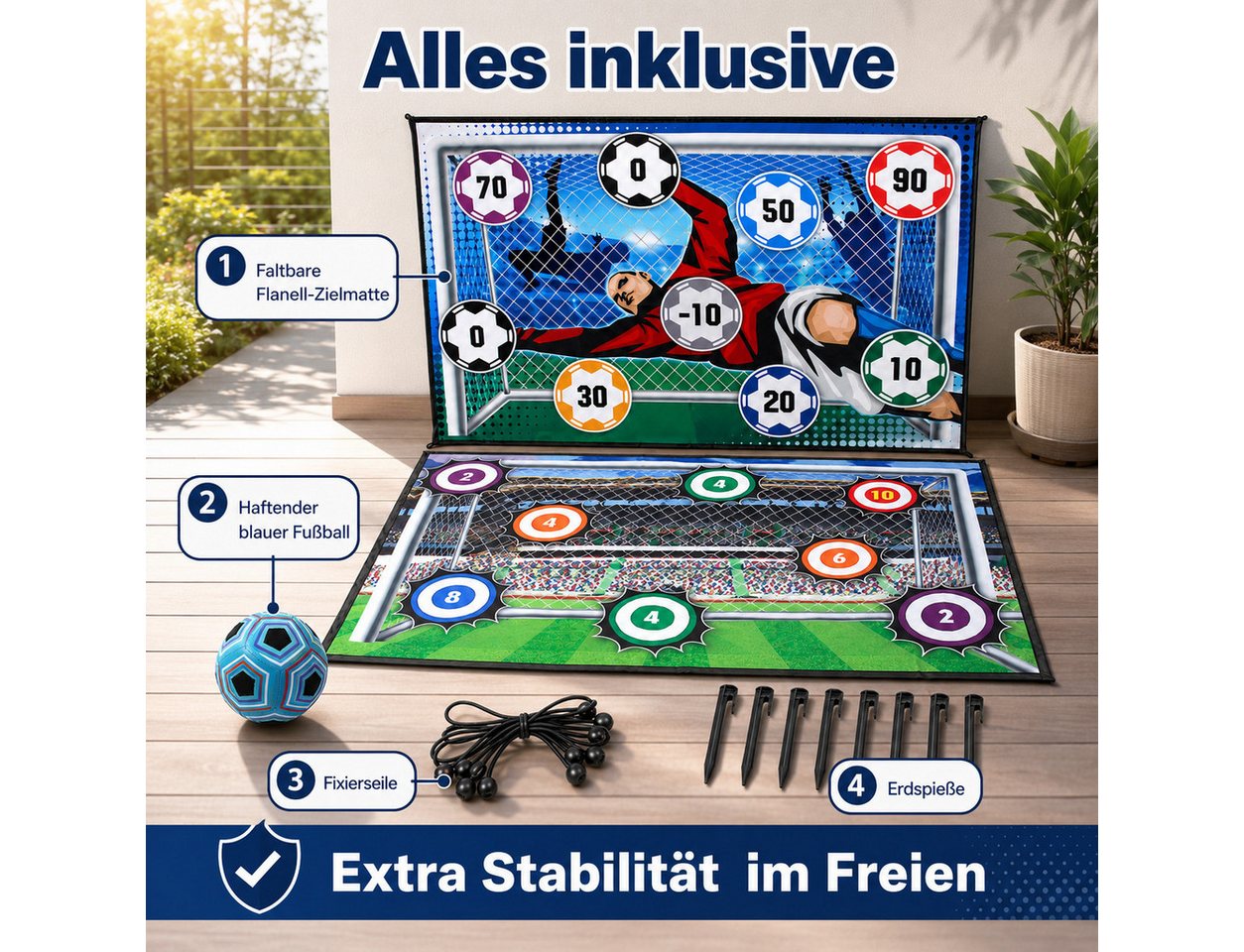 Fyrove Spielball Kinder Fußball, Indoor & Outdoor Fußballspiel Spielzeug (Set, 1-St., Indoor/Outdoor, sicher im Garten/Strand, ab 3 Jahren, fussball spiel), Sportausrüstung Ballspiele Indoorspielzeug Trainingshilfe Bild 5