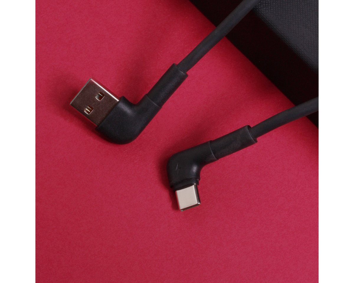 MaXlife MXUC-09 USB-Kabel, USB A, USB C, (100 cm), Gewinkeltes 1 m Kabel für Laden und Datenübertragung Bild 3