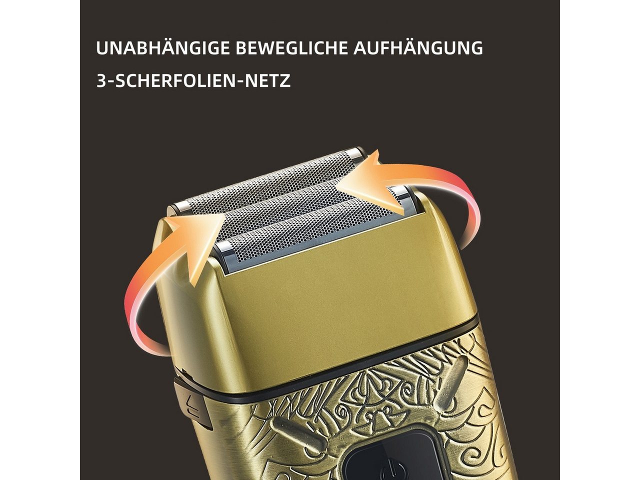 Scttomon Elektrorasierer LK-3305, Aufsätze: 1, Barttrimmer, Folienrasierer, 3-fach Scherkopf Bild 3