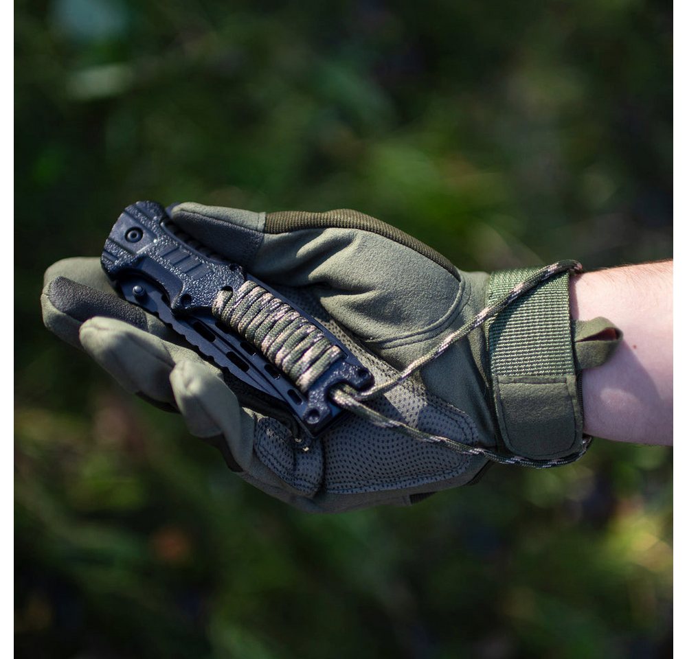 NILS CAMP Fahrtenmesser Klappmesser Outdoormesser Survivalmesser, (Spar-Set, 1 St., 21 cm handlich), Liner Lock, Paracord, Feuerstein, Pfeife, Gürtelclip Bild 3